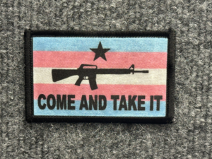 "Come and Take It" Morale Patch - Transgender Flag Version