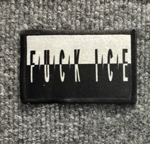 "FUCK ICE" Ice Cube Logo Parody Morale Patch